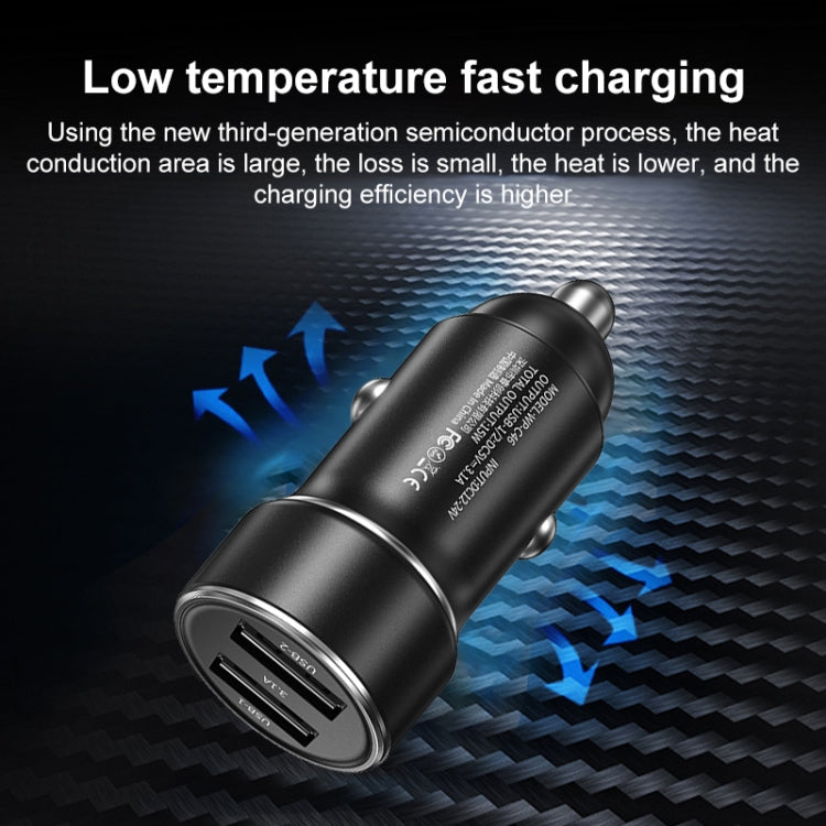 WK WP-C46 Chargeur de voiture double USB 15 W Vieyie de la série Staroad (Noir)