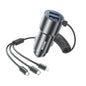Chargeur de voiture rapide double USB 33 W 3-en-1 filaire WK WP-C44 Pop Digital Series Ciahung (Noir)
