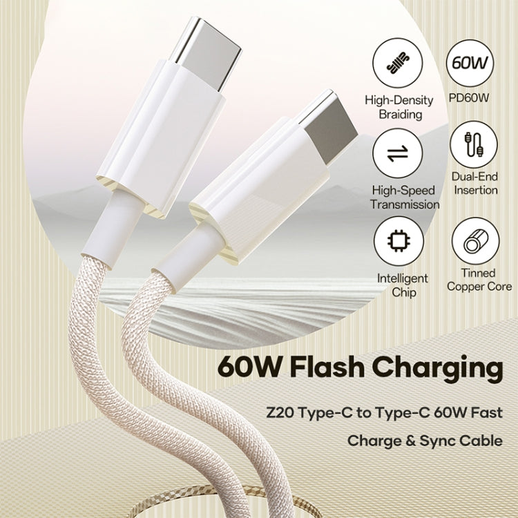 ROCK Z20 1m PD60W USB-C / Type-C to USB-C / Type-C Fast Charging Data Cable