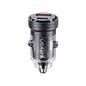 Chargeur de voiture mini USAMS US-CC175 C35 45 W en alliage d'aluminium transparent à double port USB (noir)