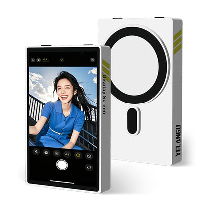 YELANGU TP01 Moniteur Selfie Magnétique Arrière pour Smartphone, Sans Fil, Partage d'écran (Blanc)
