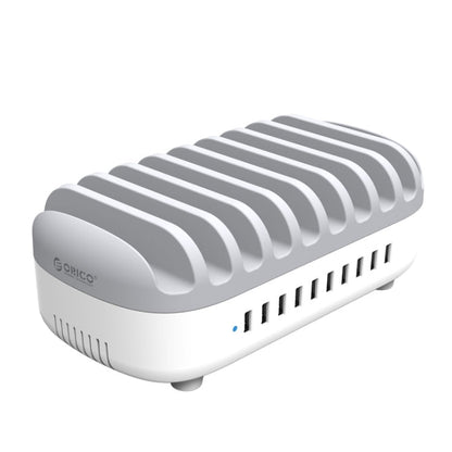 ORICO DUK-10P 120W 10 USB Ports Smart Charging Station with Phone & Tablet Stand, AU Plug(White)