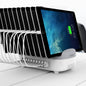 Station de charge intelligente ORICO DUK-10P 120W à 10 ports USB avec support pour téléphone et tablette, prise américaine (blanc)