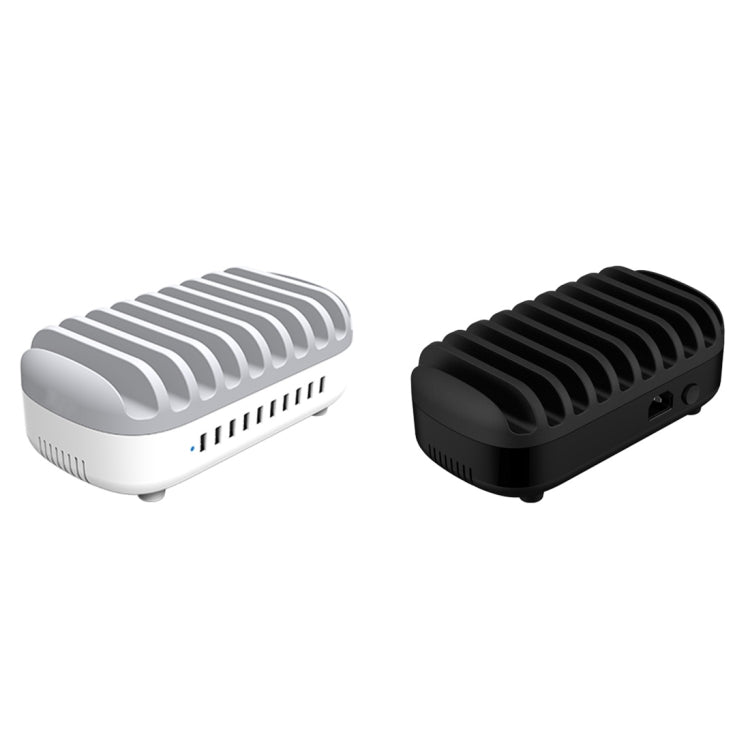 Station de charge intelligente ORICO DUK-10P 120W à 10 ports USB avec support pour téléphone et tablette, prise américaine (blanc)