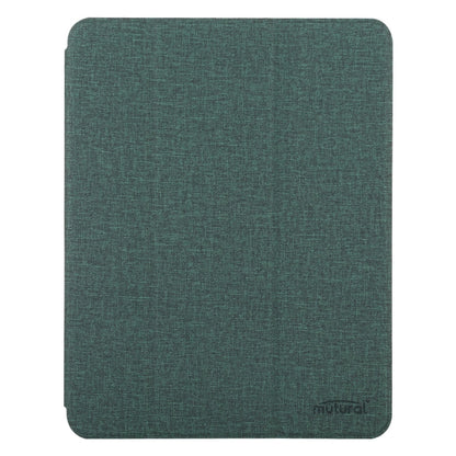 Mutural YASHI Series TPU + PU Cloth Pattern Texture Horizontal Flip Leather Case with Three-folding Holder & Pen Slot & Wake-up / Sleep Function For iPad Air 2022 / 2020 10.9(Green)