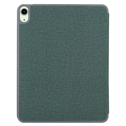 Mutural YASHI Series TPU + PU Cloth Pattern Texture Horizontal Flip Leather Case with Three-folding Holder & Pen Slot & Wake-up / Sleep Function For iPad Air 2022 / 2020 10.9(Green)
