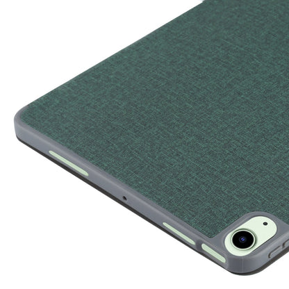 Mutural YASHI Series TPU + PU Cloth Pattern Texture Horizontal Flip Leather Case with Three-folding Holder & Pen Slot & Wake-up / Sleep Function For iPad Air 2022 / 2020 10.9(Green)