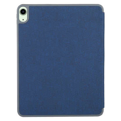 Mutural YASHI Series TPU + PU Cloth Pattern Texture Horizontal Flip Leather Case with Three-folding Holder & Pen Slot & Wake-up / Sleep Function For iPad Air 2022 / 2020 10.9(Blue)