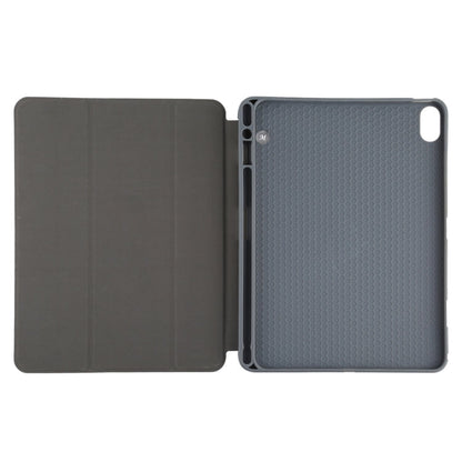Mutural YASHI Series TPU + PU Cloth Pattern Texture Horizontal Flip Leather Case with Three-folding Holder & Pen Slot & Wake-up / Sleep Function For iPad Air 2022 / 2020 10.9(Red)