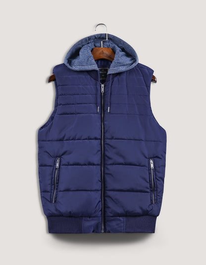 Navy Hooded Gilet Jacket