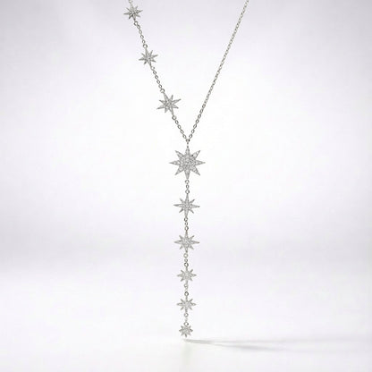Juliet Star Burst Y Drop Necklace | 925 Sterling Silver