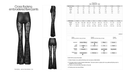 Pantalon évasé Punk Rave Seraphina Cross Flocking