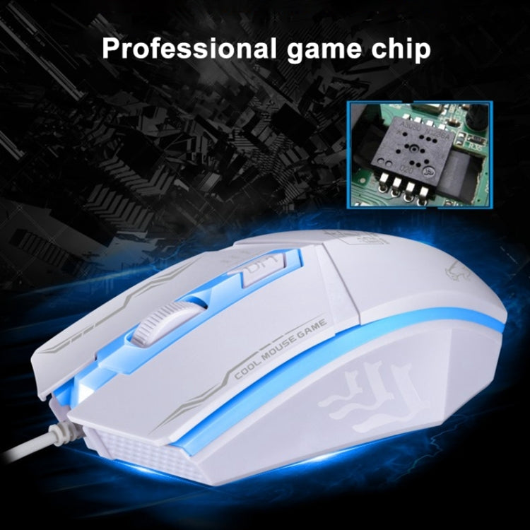 Chasing Leopard 199 USB 1600DPI Three-speed Adjustable LED Backlight Wired Optical Gaming Mouse, Length: 1.3m(Black)