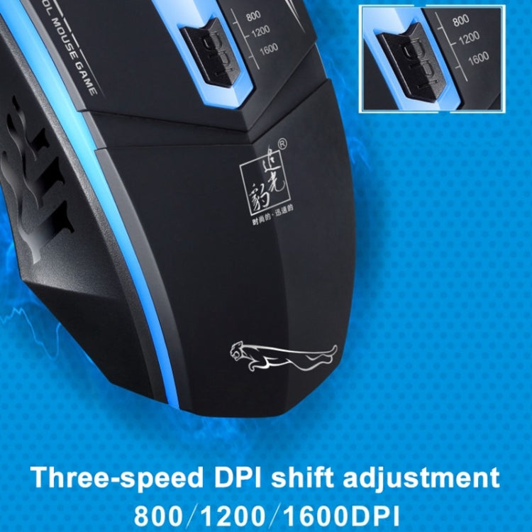 Chasing Leopard 199 USB 1600DPI Three-speed Adjustable LED Backlight Wired Optical Gaming Mouse, Length: 1.3m(White)