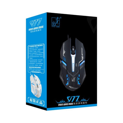 Chasing Leopard V17 USB 2400DPI Four-speed Adjustable Line Pattern Wired Optical Gaming Mouse with LED Breathing Light, Length: 1.45m(Black)