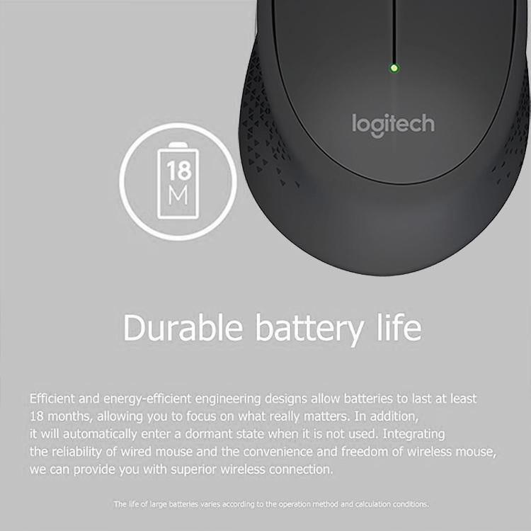 Souris optique sans fil Logitech M280 2,4 GHz, 3 boutons, 1000 DPI, portée sans fil : 10 m (noir)