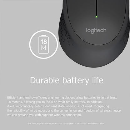 Souris optique sans fil Logitech M280 2,4 GHz, 3 boutons, 1000 DPI, portée sans fil : 10 m (noir)