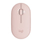 Logitech Pebble Cobblestone Shape Thin 3-keys 1000DPI Mute Wireless Bluetooth Optical Mouse, Wireless Range: 10m (Pink)