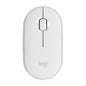 Logitech Pebble Cobblestone Shape Thin 3-keys 1000DPI Mute Wireless Bluetooth Optical Mouse, Wireless Range: 10m (White)