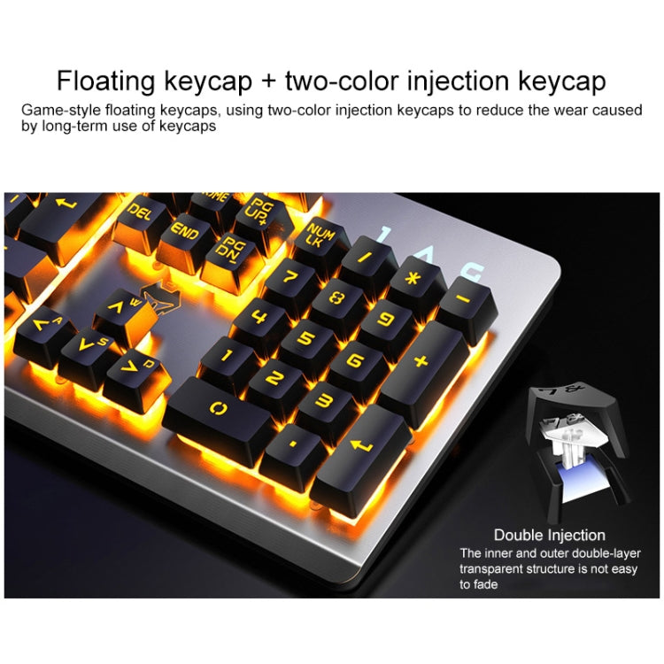 YINDIAO K002 USB Wired Mechanical Feel RGB Backlight Keyboard + Optical Mouse + Headset Set(White)