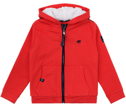 Gilet zippé à capuche pour enfants Bateau - Rouge Piment