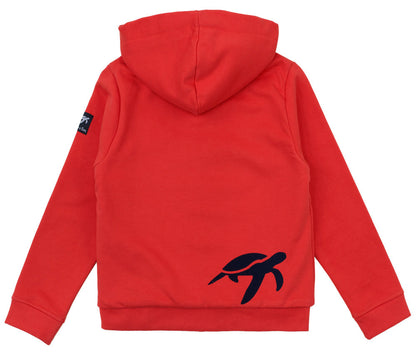 Gilet zippé à capuche pour enfants Bateau - Rouge Piment