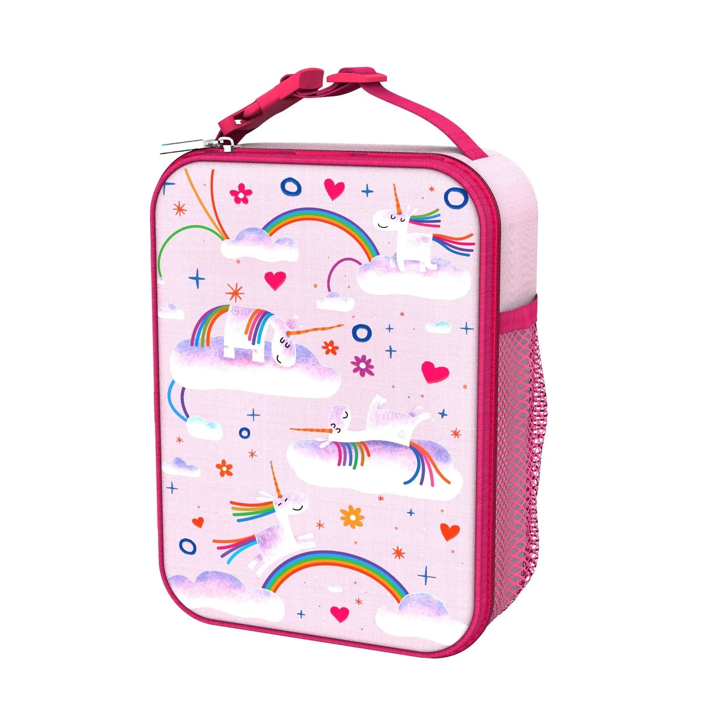 Kids Lunch Bag, Insulated, Unicorn Rainbows, Medium