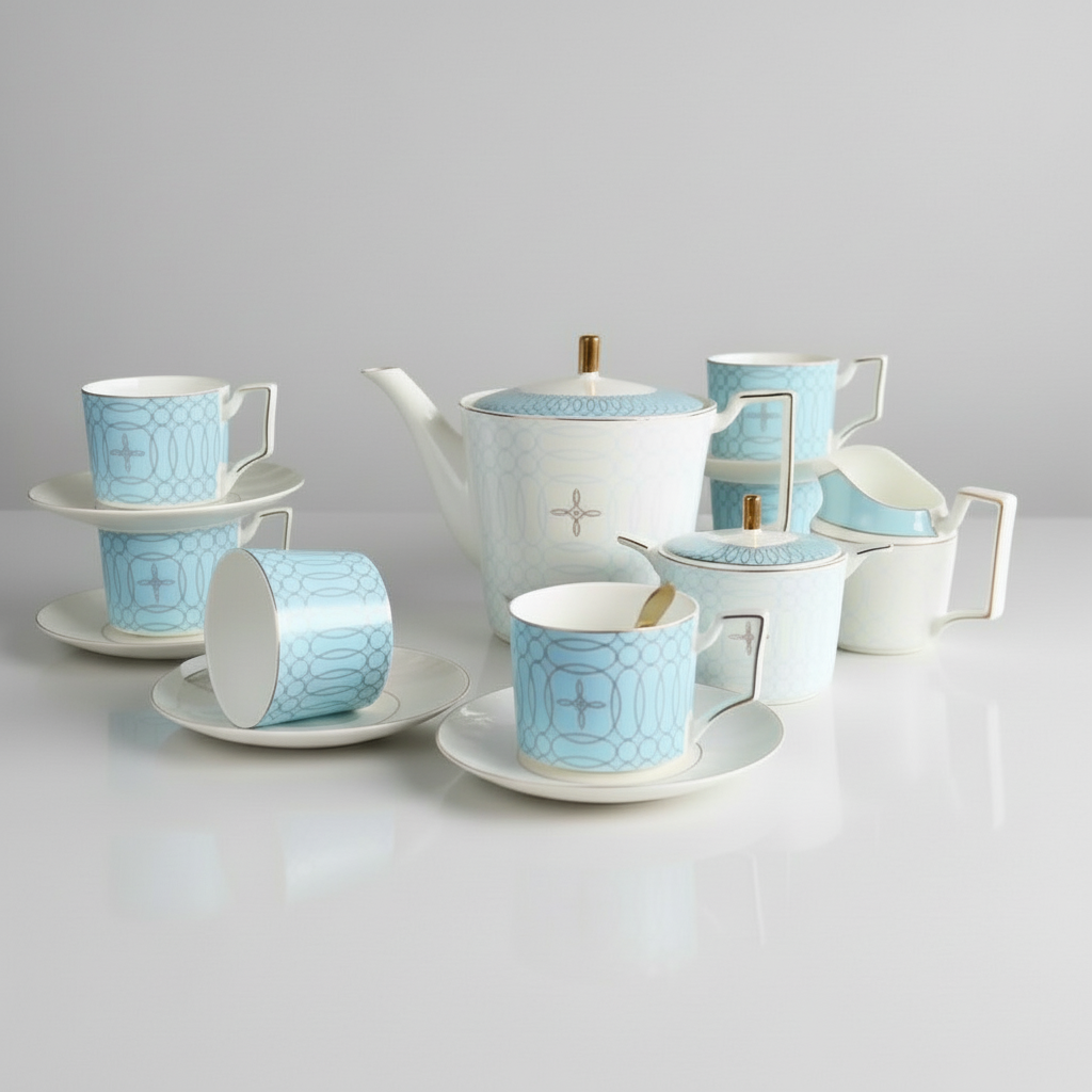 Azure Royale Imperial Bone China Tea Set