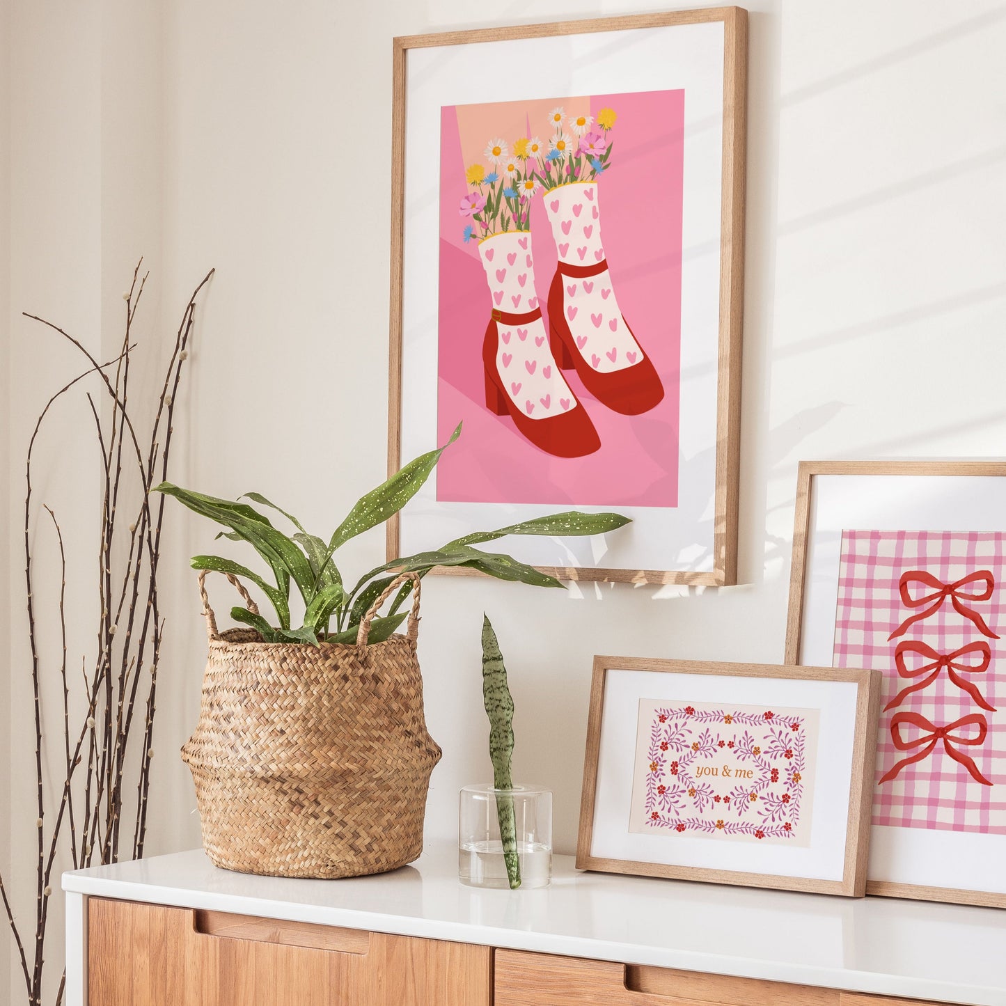 GIRL IN HEART SOCKS PRINT