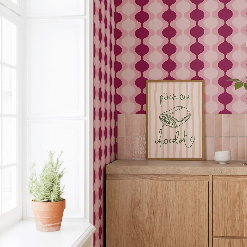 LAVA LAMP BURGUNDY PINK WALLPAPER