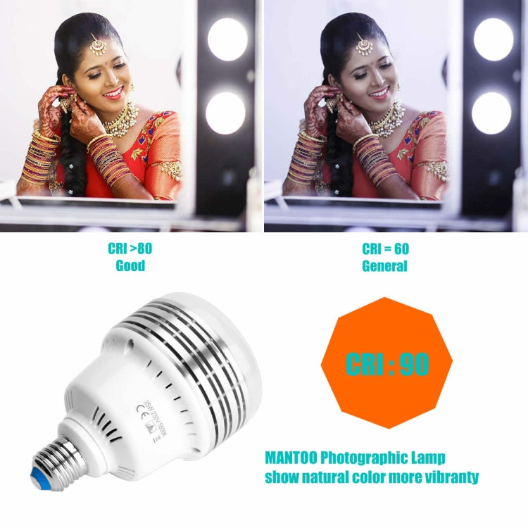 MANTOO PGL35 35W 120V 5500K 3900LM LED Light Bulb for Photography Lighting