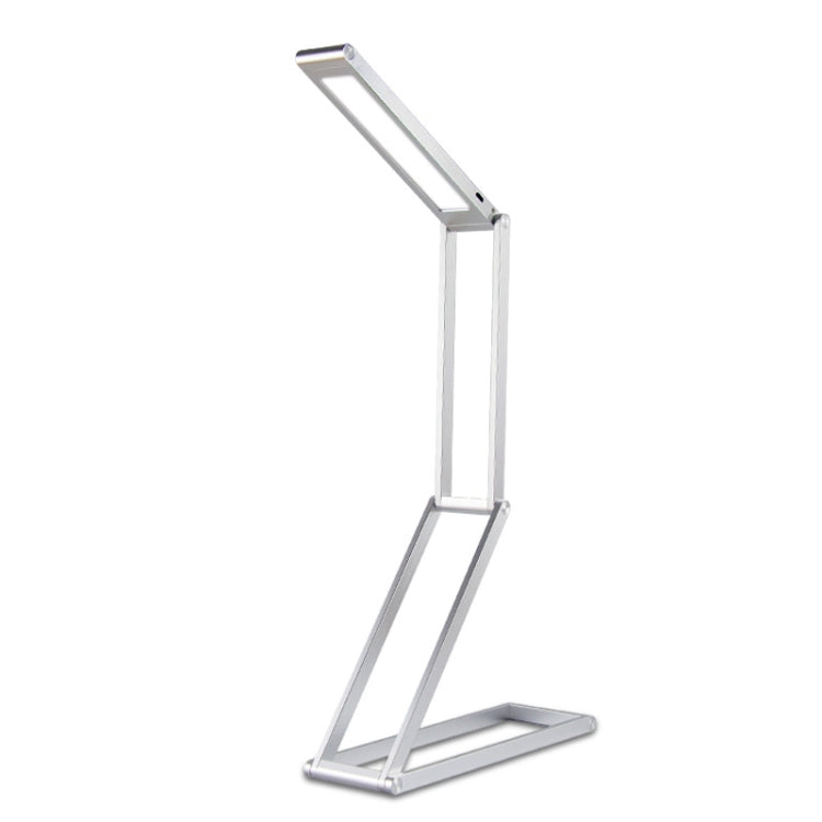 Lampe de Bureau LED 3W Pliable et Ajustable, Rechargeable par USB, Protection des Yeux (Argent)