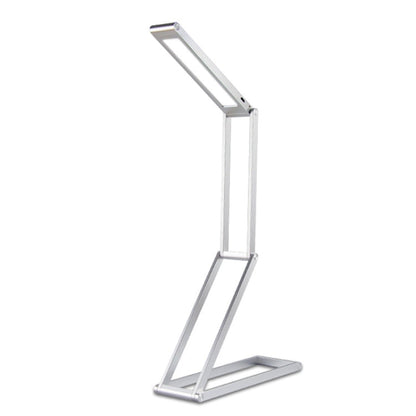 Lampe de Bureau LED 3W Pliable et Ajustable, Rechargeable par USB, Protection des Yeux (Argent)