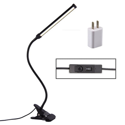 Lampe de bureau LED pliable 8 W, protection oculaire réglable, version USB + prise de courant (noir)