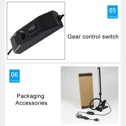 Lampe de bureau LED pliable 8 W, protection oculaire réglable, version USB + prise de courant (noir)