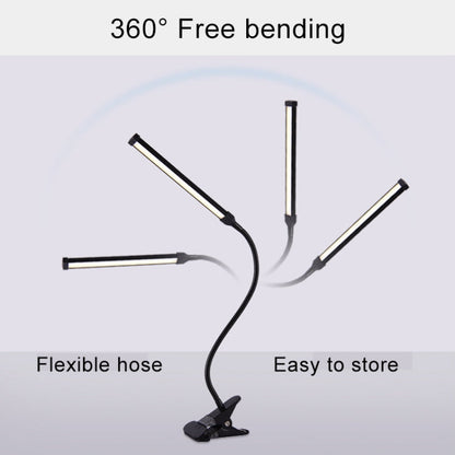 LED Desk Lamp 8W Folding Adjustable USB Charging Eye Protection Table Lamp, USB Charge Version + Power Plug(Black)