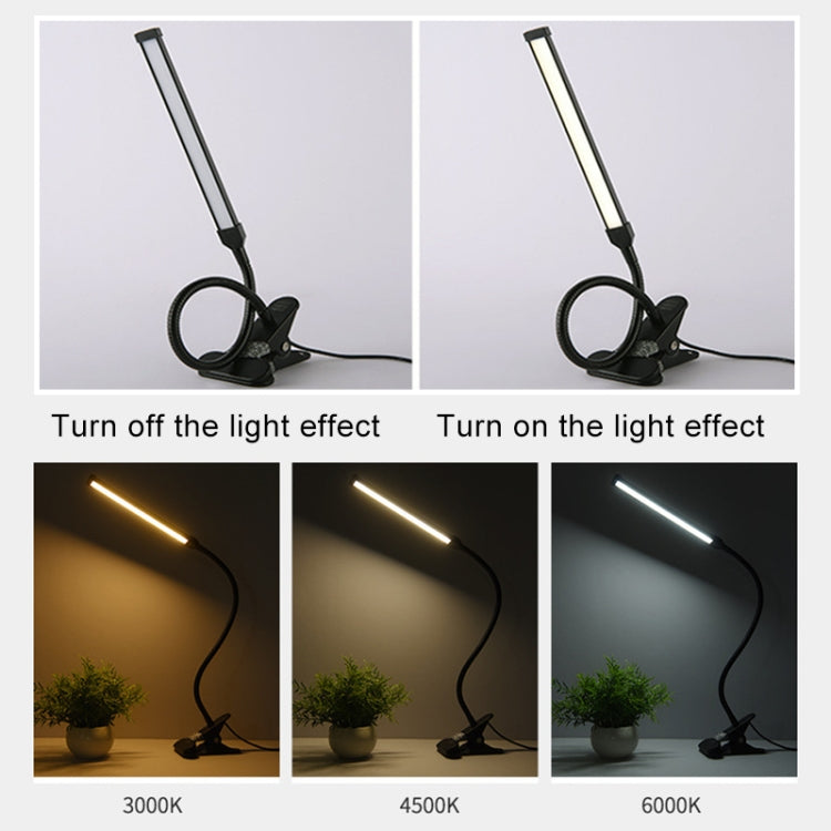 LED Desk Lamp 8W Folding Adjustable USB Charging Eye Protection Table Lamp, USB Charge Version + Power Plug(Black)