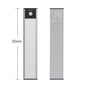 20cm Xiaomi Youpin YEELIGHT Original Barre Lumineuse LED Intelligente avec Capteur de Mouvement Humain Rechargeable pour Armoire, Meuble, Couloir (Argent)