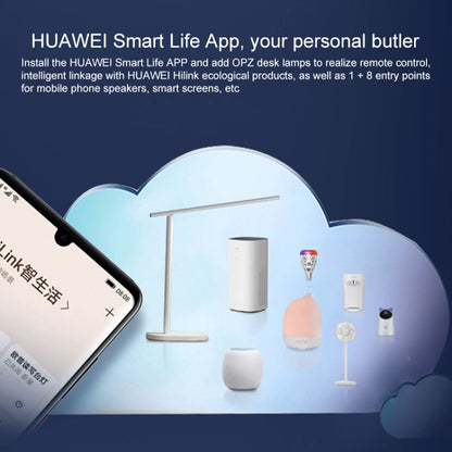 Original Huawei Smart OPPLE LED Desk Lamp Folding Adjust Reading Table Lamp Brightness Lights, Support HUAWEI HiLink (White)