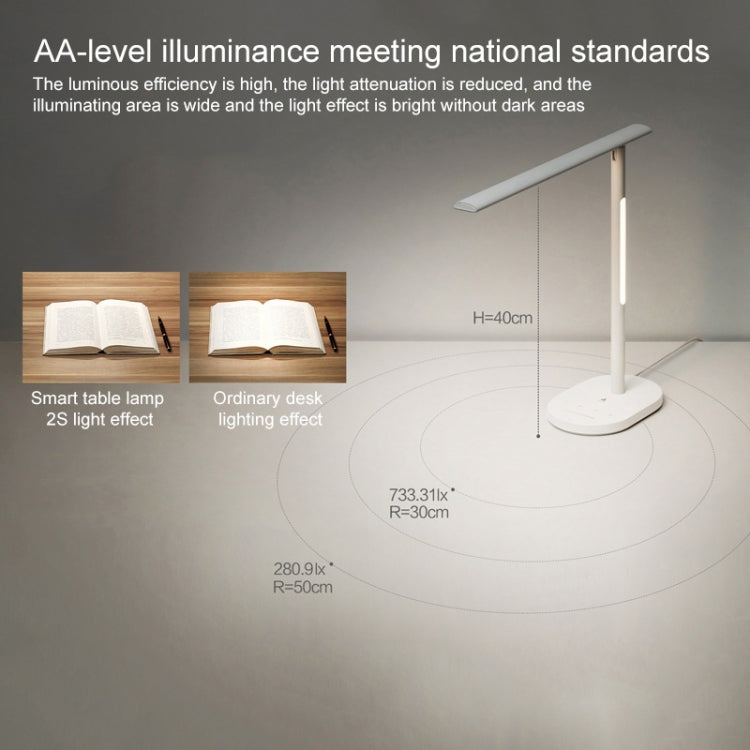 Original Huawei Smart OPPLE 2S LED Desk Lamp Folding Adjust Reading Table Lamp Brightness Lights, Support HUAWEI HiLink, US Plug(White)