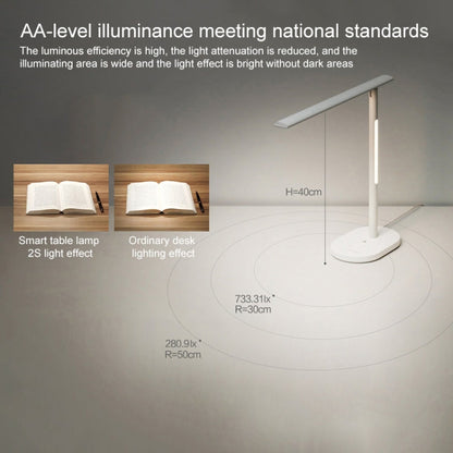 Original Huawei Smart OPPLE 2S LED Desk Lamp Folding Adjust Reading Table Lamp Brightness Lights, Support HUAWEI HiLink, US Plug(White)