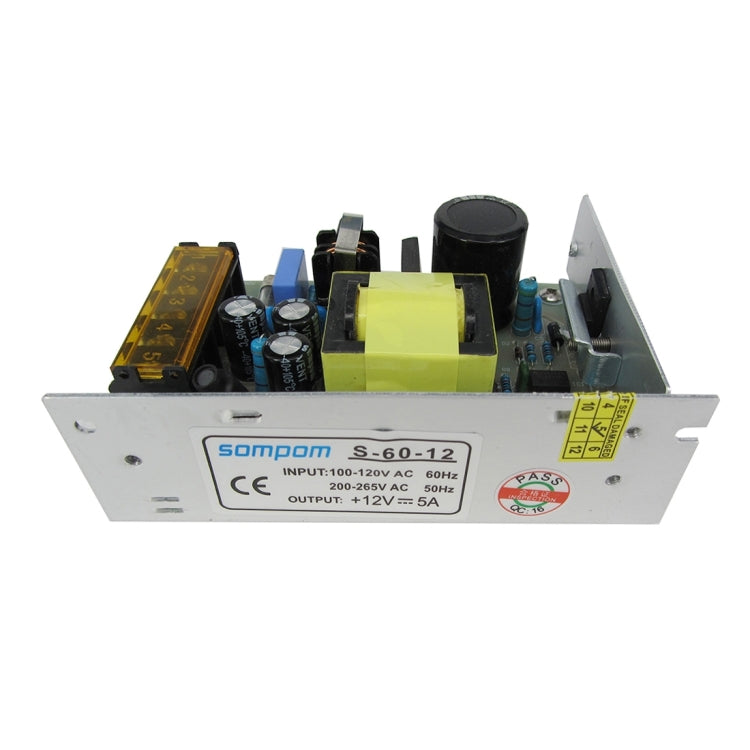 SOMPOM S-60-12 60W 12V 5A Boîtier en fer Pilote Bande lumineuse LED Éclairage Moniteur Alimentation