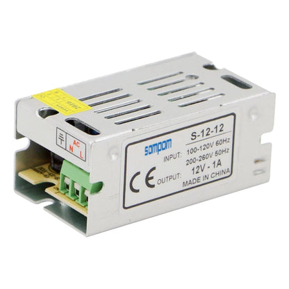 SOMPOM S-12-12 12W 12V 1A Alimentation pour moniteur d'éclairage de bande LED avec coque en fer