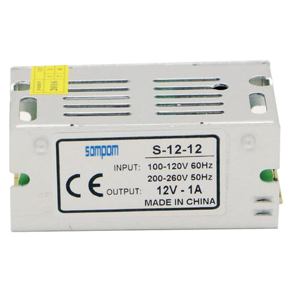 SOMPOM S-12-12 12W 12V 1A Alimentation pour moniteur d'éclairage de bande LED avec coque en fer