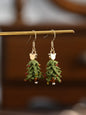 Tiny Christmas Tree Dangle Earrings – Hand-Crocheted Holiday Charm