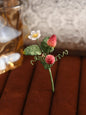 🍓 Berry Sweet Summer Strawberry Micro Crochet Brooch