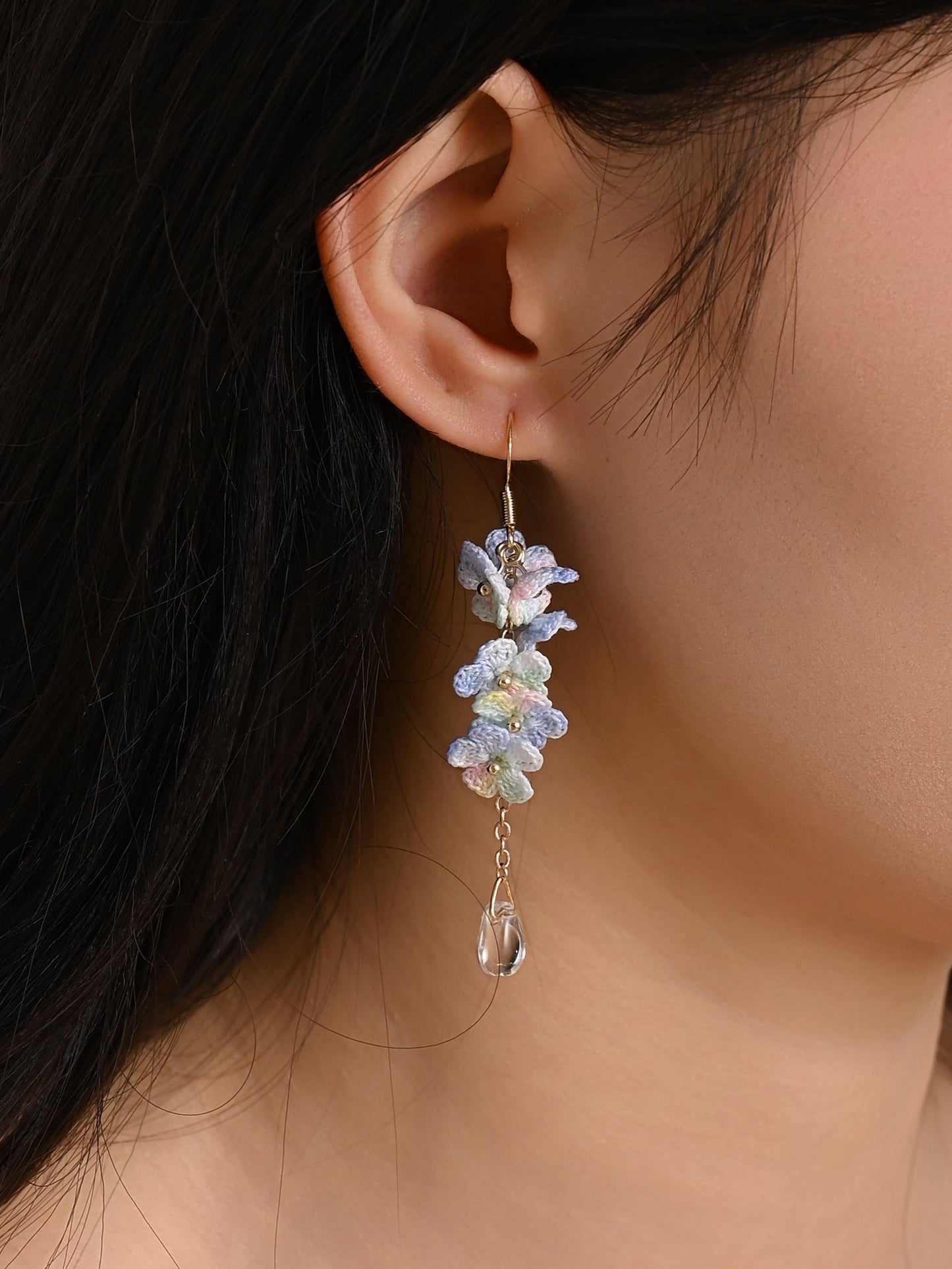 Blossoming Micro-Crochet Forget-Me-Not Earring Danglers – Tiny Flowers, Big Elegance