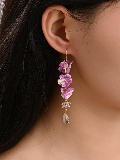 Blossoming Micro-Crochet Forget-Me-Not Earring Danglers – Tiny Flowers, Big Elegance