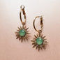 Solina Aqua Gem Hoop Earrings