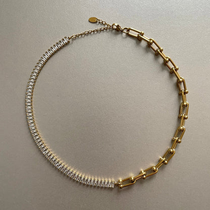 Aurielle Luxe 18k Gold Plated Diamante Necklace